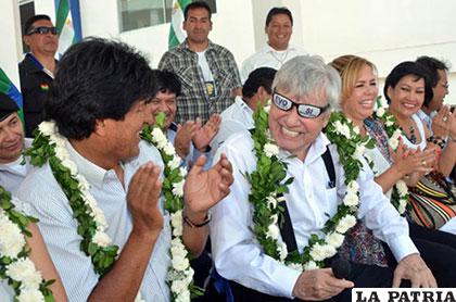 Evo Morales y Percy Fernández, ambas autoridades quieren su reelección /wp.com /Archivo