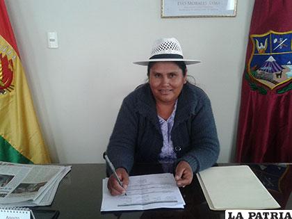 Segundina Ledezma, presidenta del Concejo Municipal de Oruro