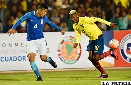 La acción del partido en el cual venció Brasil a Ecuador