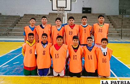 Integrantes de la selección orureña de baloncesto U-12