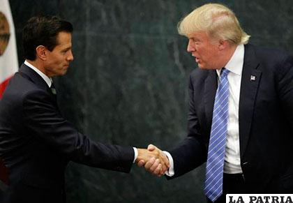Peña y Trump en un encuentro en México, cuando el presidente de EE.UU. aún era candidato