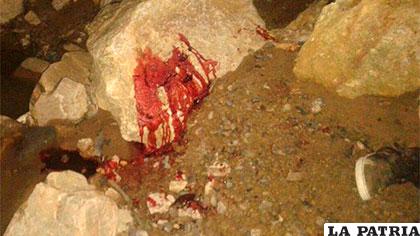 La huella de sangre quedó estampada en la roca /ERBOL