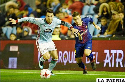 La acción del cotejo donde Celta y Barcelona empataron 1-1