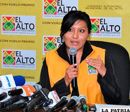 Alcaldesa de El Alto, Soledad Chapetón /LA RAZON