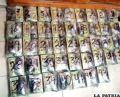 El dinero secuestrado luego de ser detectado /Diario La Nación