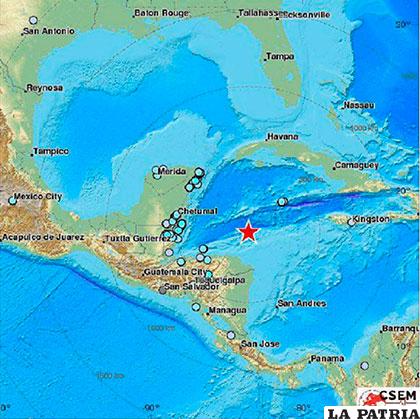 Mapa de la ubicación del epicentro del sismo /EMSC