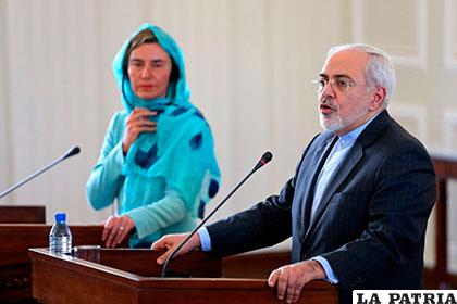 Representante de la UE, Federica Mogherini y ministro de Exteriores de Irán, Yavad Zarif /THETIMESOFISRAEL
