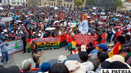 La movilización del pasado jueves que terminó en un cabildo en la plaza San Francisco /ANF