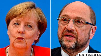 La canciller Ángela Merkel y el líder del SPD, Martin Schulz