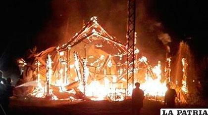 Incendio de la capilla Virgen de la Candelaria