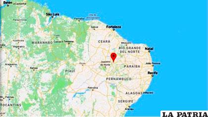 El mapa muestra el lugar donde se encuentra esta región brasilera donde ocurrió el hecho /Infobae