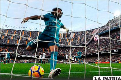 Marcelo fue autor del tercer gol del Real Madrid