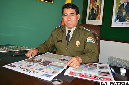 El comandante departamental de Policía, coronel Fredy Betancourt /LA PATRIA