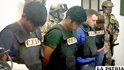 La organización criminal fue presentada ayer /POLICÍA BOLIVIANA