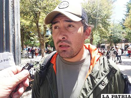 Presidente de uno de los comités cívicos de Oruro, Bryan Nigoevic /LA PATRIA /ARCHIVO