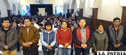 Posesión del directorio 2019 - 2021 del Sindicato Mixto de Trabajadores 
Municipales de Oruro /SMTM