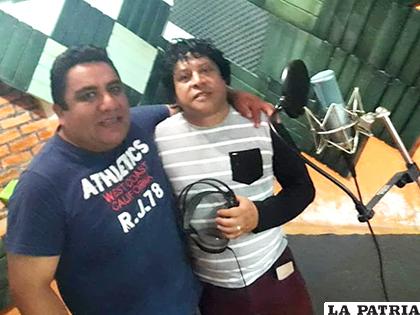 Iván Layme y David Castro en el estudio de grabación /Iván Layme