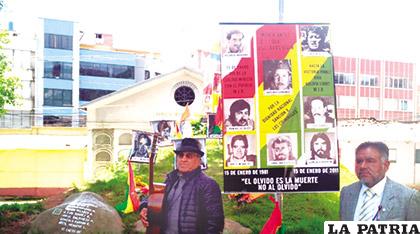 Durante el acto desarrollado en la calle Harrington en el barrio de Sopocachi en La Paz / APG