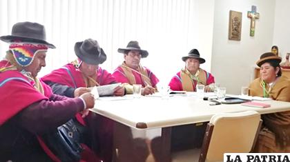 Las autoridades de la Jurisdicción Indígena Originaria Campesina/ ANF