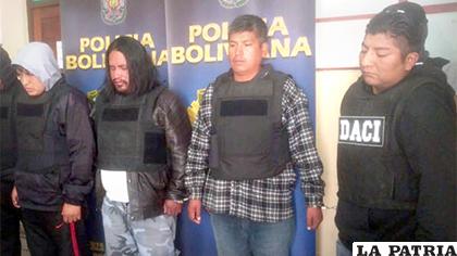 En la foto, parte de la banda criminal desarticulada en La Paz /Erbol