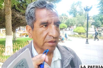 Secretario ejecutivo de pensionistas y rentistas, Freddy Sánchez Zurita /LA PATRIA