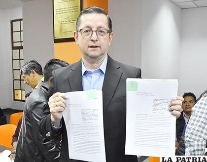 El Senador Oscar Ortiz presentó dos denuncias formales contra el presidente del directorio de ATB, Marcelo Hurtado /APG