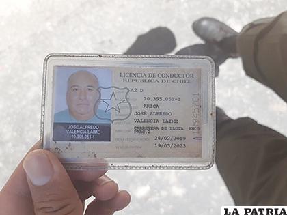 El documento de identidad del conductor que perdió la vida en el accidente / LA PATRIA