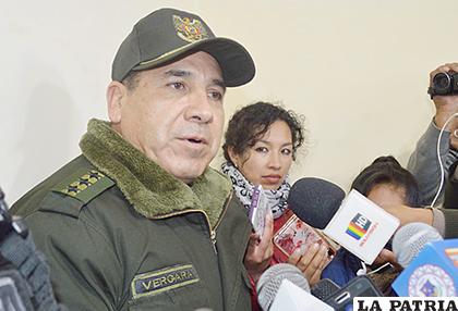 El director de la Felcc, coronel Manuel Vergara Sandóval informó el hecho / LA PATRIA