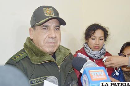 El director de la Felcc, coronel Manuel Vergara Sandoval informó el hecho /LA PATRIA
