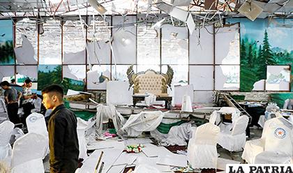 El salón de bodas, tras la explosión /EL DIARIO
