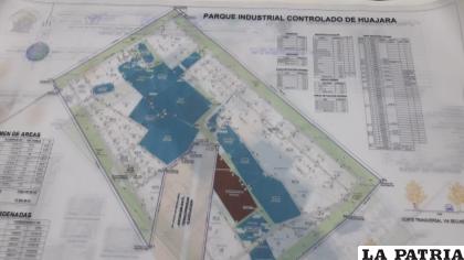 El plano del Parque Industrial Controlado Huajara /LA PATRIA
