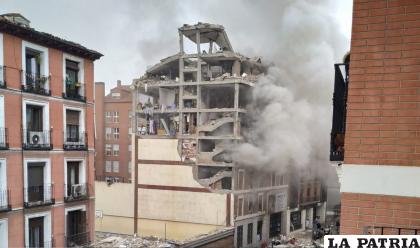 La explosión en un edificio en el centro de la ciudad de Madrid /RRSS