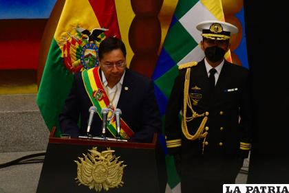 El Presidente de Estado, Luis Arce Catacora /APG