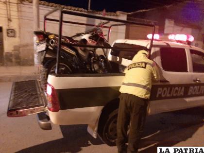 La motocicleta en el vehículo de Tránsito /LA PATRIA
