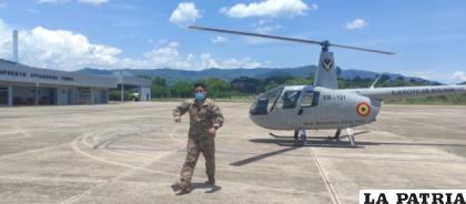 El helicóptero con placa EB-121 se siniestró en Monteaguado /RR.SS.
