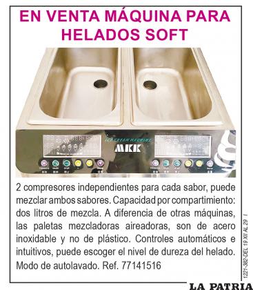 En venta máquina para HELADOS SOFT Ref. 77141516.