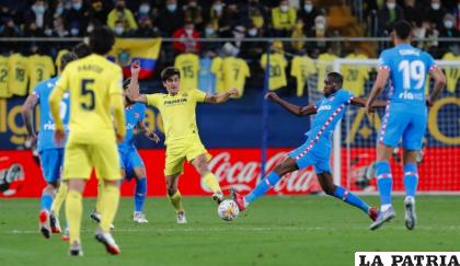 La acción del partido entre el Villarreal y el Atlético que terminó empatado 2-2 /as.com