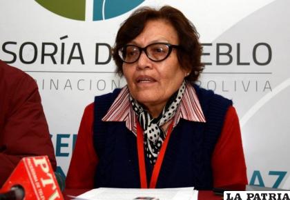 La actual delegada de la Defensoría del Pueblo en La Paz, Teresa SubietA /La Razón