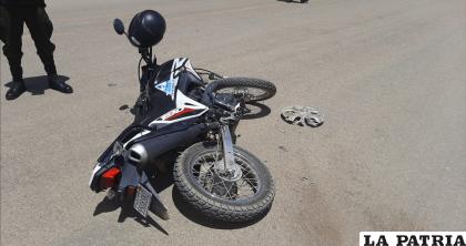 La motocicleta es de SeLA Oruro /LA PATRIA