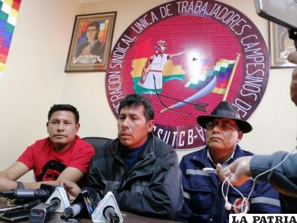 Los dirigentes de la Csutcb expresaron su molestia por las reuniones de la autoridad /Erbol