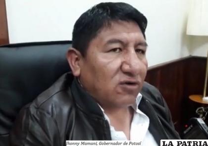El gobernador de Potosí, Jhonny Mamani /Radio Kollasuyo