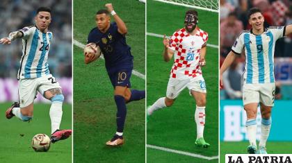Enzo Fernández, Kylian Mbappé, Josko Gvardiol y Julián Álvarez /infObae.com