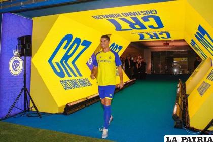 La llegada de Cristiano Ronaldo al estadio donde fue presentado /RRSS
