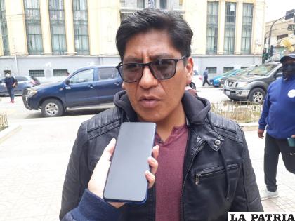 Ejecutivo de la Federación Departamental de Trabajadores Gremiales Unidos por Oruro, Eguibar Titichoca /LA PATRIA