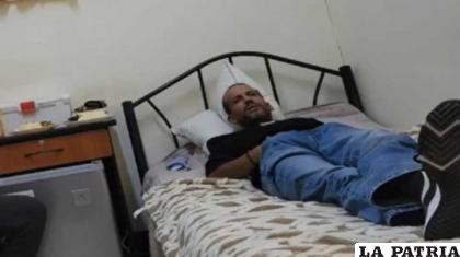 Camacho, en el ambiente donde guarda detención preventiva /MINISTERIO DE GOBIERNO