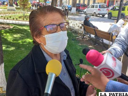 Ejecutiva del magisterio urbano de Oruro, María Elena Soria Galvarro /LA PATRIA
