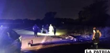 El lugar del ataque, a la vera de la autopista Rosario-Córdoba/Clarín