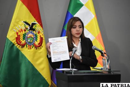 La viceministra de Comunicación, Gabriela Alcón 
/ ABI ?? Josué Cortez
