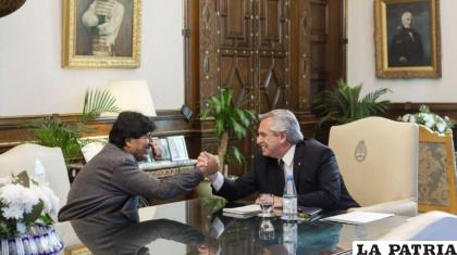 Morales y el presidente argentino, Alberto Fernández /EFE