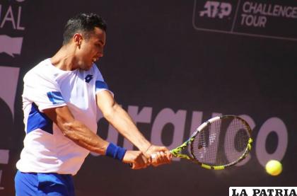 Hugo Dellien el tenista boliviano durante el partido frente a Cerúndolo /Challenger Concepción